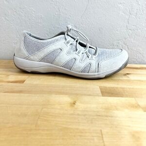 Dansko Holland Bungee Sneakers Light Grey Mesh Suede Athletic Shoes Size 40 / 10